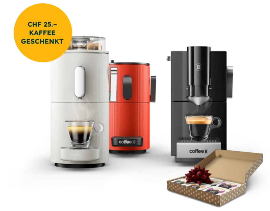 Werbebild: Kaffeemaschinen mit einem gratis Discovery Set im Wert von CHF 25.-